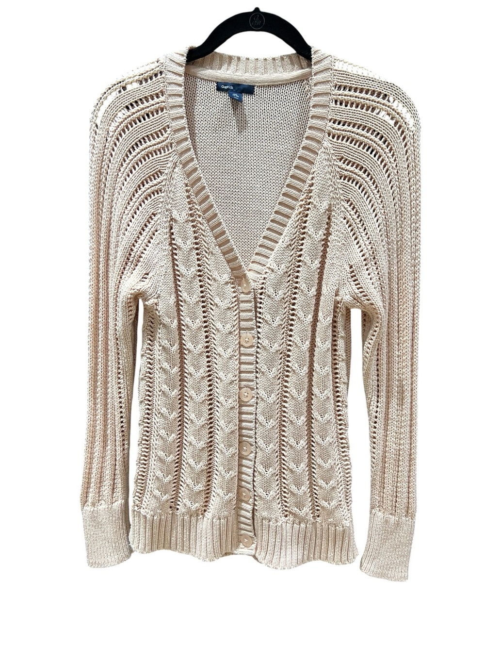 GAP Girls Open-Knit V-Neck Button Cardigan NWOT Size XXL